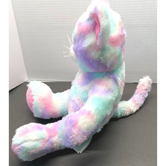 Build a Bear Kitty Cat BAB Plush Swirl Pastel Tie-Dye Pink Purple Stuffed Animal - Picture 9 of 10